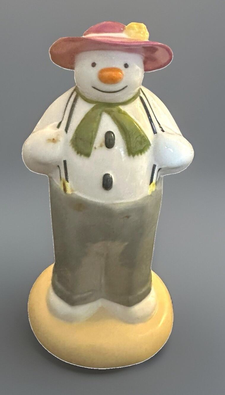 Coalport Snowman Characters Figurine Ceramic Rare Snowman Dressing Up 5” Tall